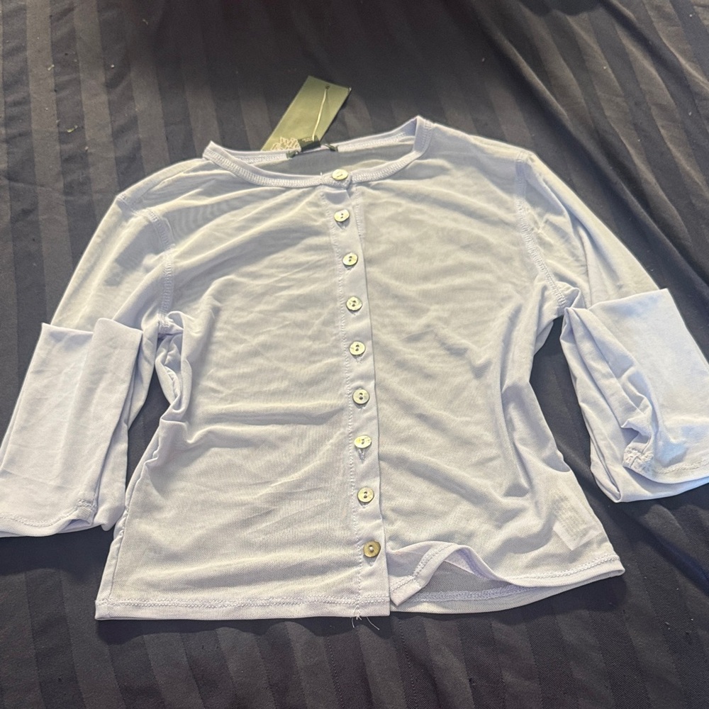 Light Purple Button-Up Cardigan